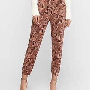 Express Brown Snakeskin Print Jogger Size Medium NWT